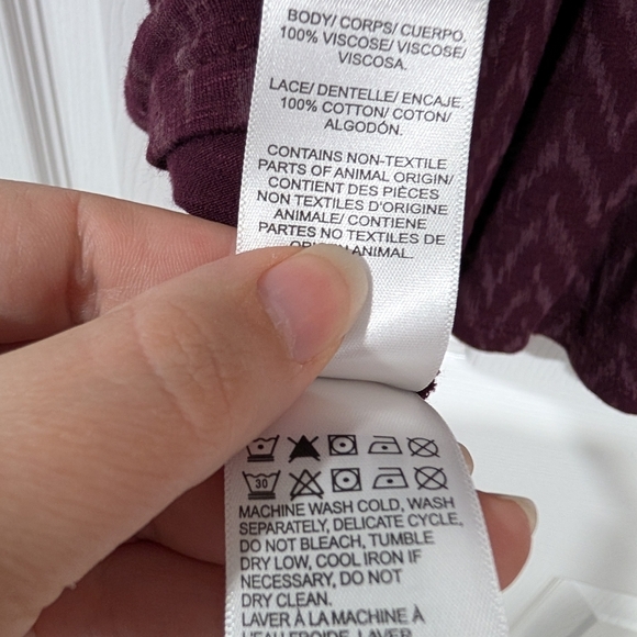 Lucky Brand Women's Purple Flutter Sleeve Button Up Embroidered Boho Blouse XL - Picture 11 of 11